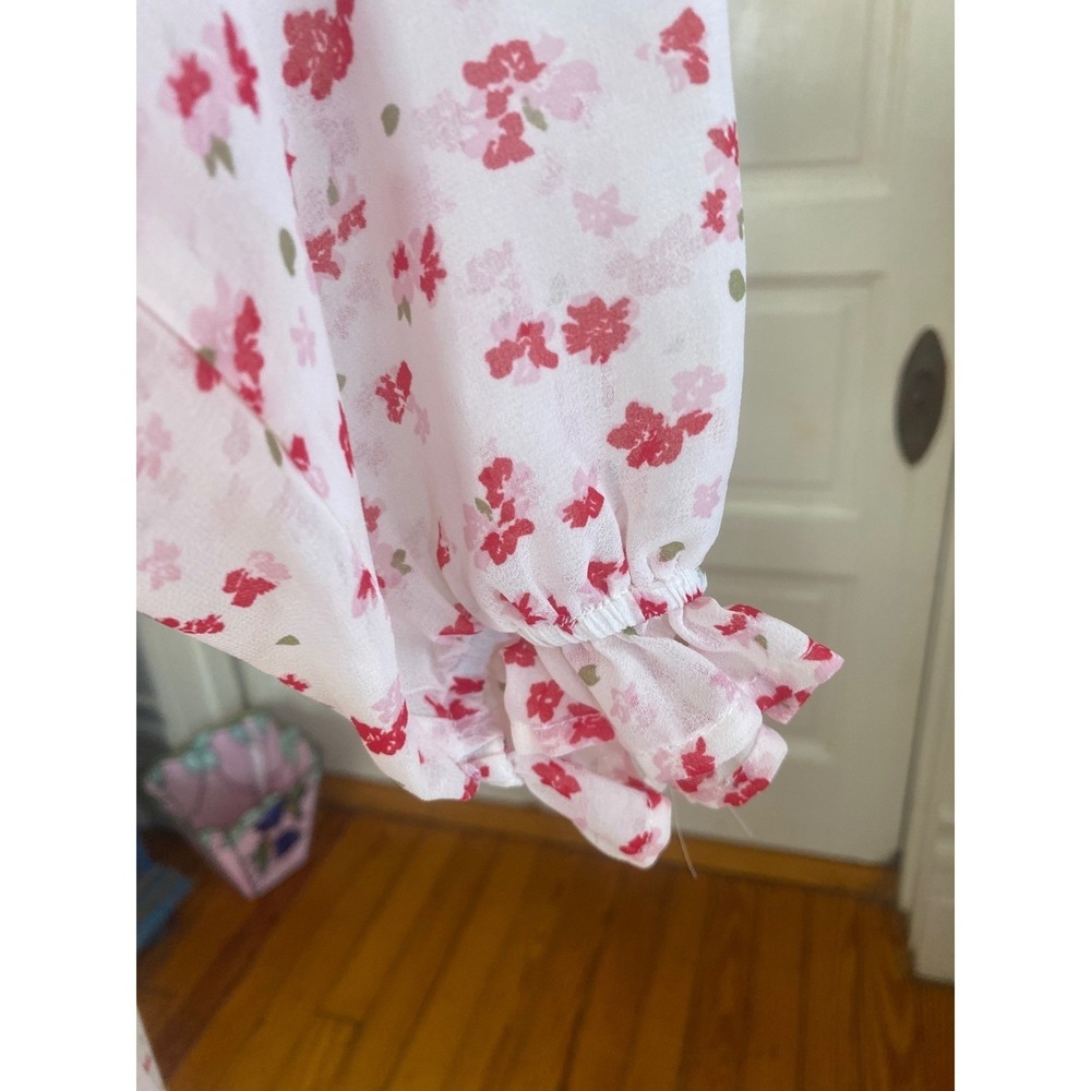 Trixxi dress Floral Empire Waist‎ Mini Sz M  Long Sleeve cottage core boho - Picture 6 of 10